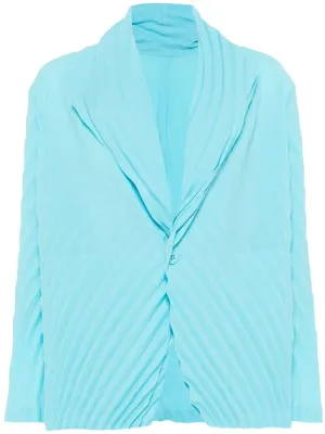 Wrapped Pleats Jacket - Sky Blue